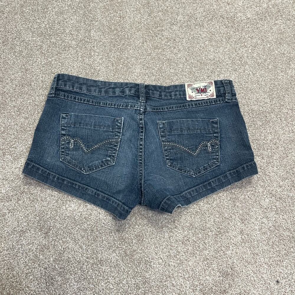 Streetwear Y2K 00's McBling Trendy Hip-Hop YMI Micro mini denim Shorts sz 3